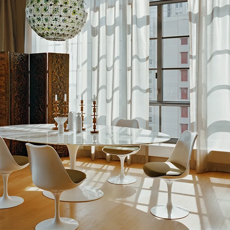 Table Saarinen Ovale Plateau Stratifie Knoll Silvera