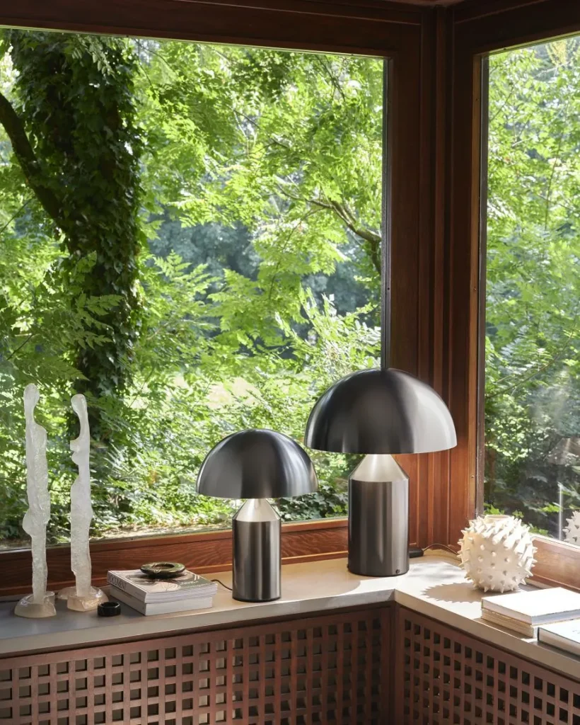 Atollo 238 Lampe de table Nickel Oluce