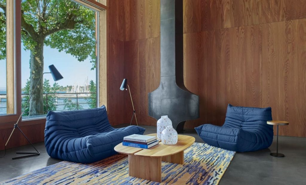 chauffeuse togo bleu ligne roset