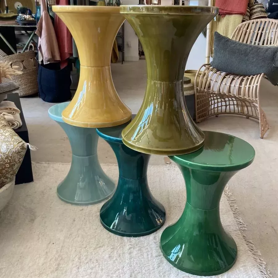 tabouret Tam Tam métal émaillé