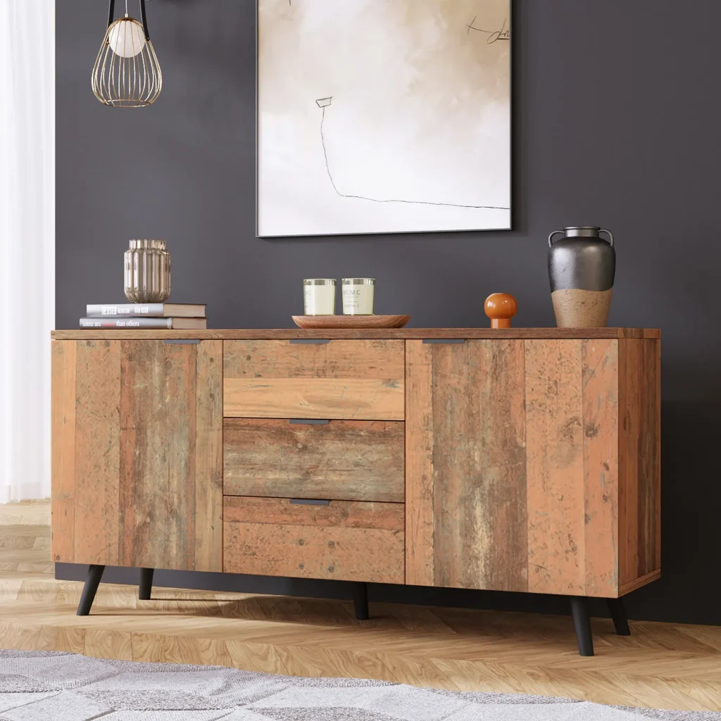 Commode verticale 3 tiroirs, pour salon, salle à manger