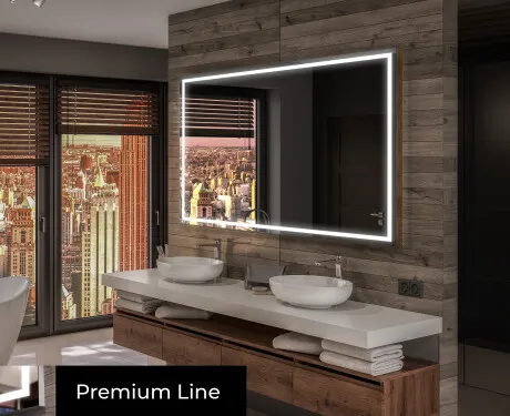 Miroir rectangulaire sur mesure – Illumination LED pour Salle de Bain