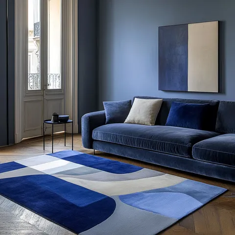 Tapis pour canapé bleu Conseils d'harmonisation des couleurs