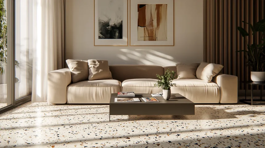 leffet terrazzo de la salle de bain au salon pourq 1 0 39639